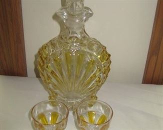 $8 - #53, cut Crystal decanter 9"