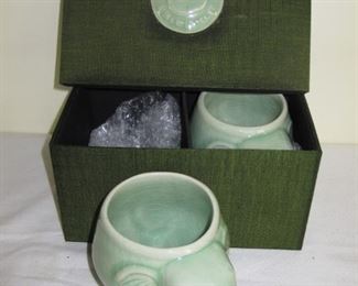 $3 - #52, (2)Baan Celadon  Thailand elephant mugs
