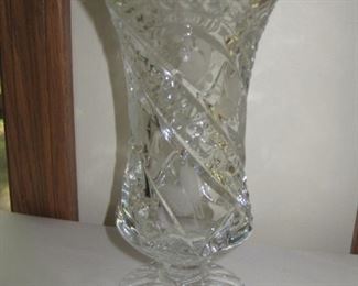 $4 - #56, Pressed glass vase 8"