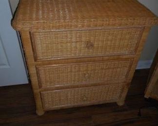3 drawer solid wood & wicker dresser 29 x 17.5 x 31" https://ctbids.com/#!/description/share/410368