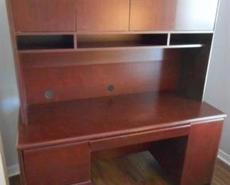 Large desk - shelves, file drawers, & cupboards 59 x 24 x 66" https://ctbids.com/#!/description/share/410441