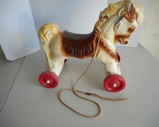 Vintage Wonder plastic pull toy horse for toddler 19 x 9 x 16" 
 https://ctbids.com/#!/description/share/414058