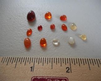 Lot of 13 cabachon fire Opals - oval, teardrop - Shippable !             https://ctbids.com/#!/description/share/414165