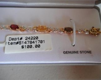 NEW 18K gold over sterling w/semi-precious stones bracelet, 9.2 grams https://ctbids.com/#!/description/share/414170