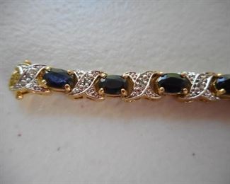 Sapphire, Diamond & Sterling Silver bracelet, 18 grams, 7.75" https://ctbids.com/#!/description/share/414175