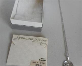 NEW Beau Sterling necklace w/carved rose pendant, 17.5", 2.9 grams https://ctbids.com/#!/description/share/414180