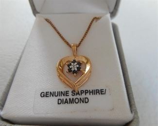 NEW 18K over Sterling Silver w/Sapphire & Diamond necklace, 3.3 grams https://ctbids.com/#!/description/share/414183