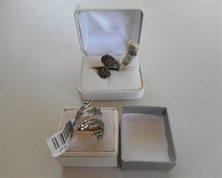 Lot of 2 NEW Sterling Silver rings, 5 grams each, Shippable ! https://ctbids.com/#!/description/share/414205