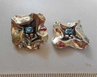 Sterling & Blue Topaz TJM (maker) earrings, 16.5 grams https://ctbids.com/#!/description/share/414207