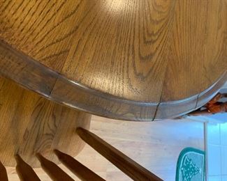 	#20	Oak table with 4 chairs 42"x30" As is - top	 $75.00 	