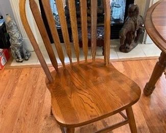 	#20	Oak table with 4 chairs 42"x30" As is - top	 $75.00 	