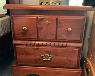	#54	Pine night stand with 2 drawers 23"x17"x23"	 $30.00 	