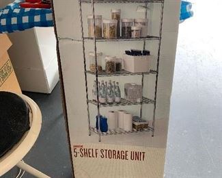 	#72	5 shelf storage unit new in box 	 $15.00 	