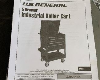 	#75	New unassembled US General 5 drawer Industrial Roller Cart	 $120.00 	