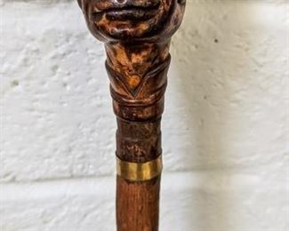 Carved Figural Head Cane