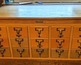 Vintage Gaylord Bros. 15 Drawer Card Catalog