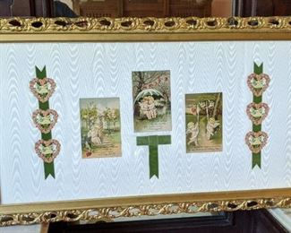 Framed Antique Valentines Day Cards