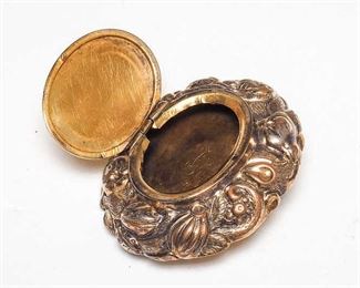 Antique Gold Poison Casket Brooch