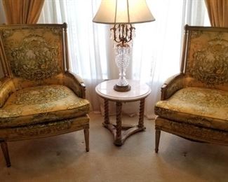 #12 Pair Of French Style Louis XV Chairs $775
