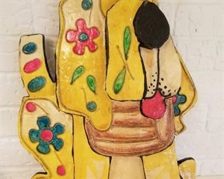 #19 Vintage Kitch Yellow Dog Art $20