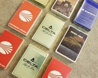 #28  Vintage Airline Playing Cards Group Lot  $75.
