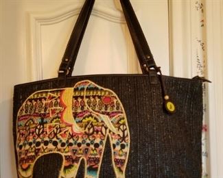 #34  SakRoots Elephant Collage Handbag  $38
