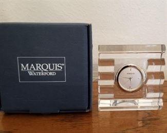 #63  Waterford Marquis Crystal Clock NIB $35