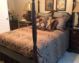 Four poster bed and nightstands - $800