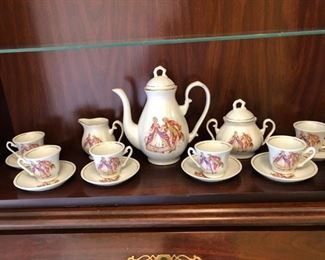 Vintage Demitasse Courting Couple 15 piece tea set - $75