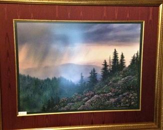 Framed mountain scene