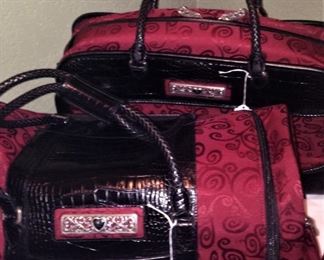 Brighton red & black luggage for carry-on