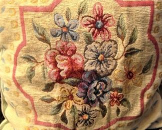 One of the two decorative pillows