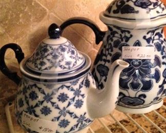Classic blue & white teapots