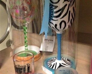 Boxed hand-painted wine glasses