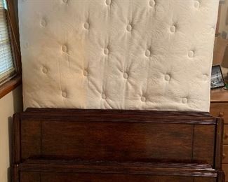 Full-size antique headboard, footboard, and rails