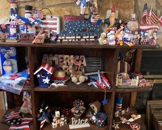 Large selection of decorations for every occasion. Shown above the patriotic collection.