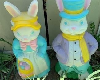 Blow mold Easter rabbits