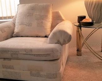 Contemporary side chair. Fabric in beautiful condition. Looks new. Matching sofa just the same!