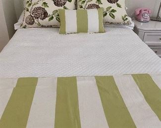 Bedding with matching headboard and matching skirt $150, now 50% OFF