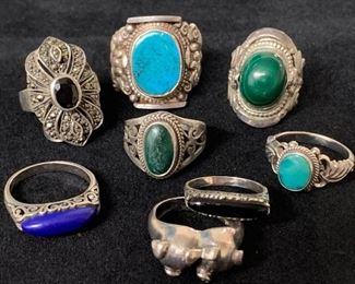 Nine silver rings https://ctbids.com/#!/description/share/415035