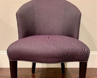 Item 6:  Donghia Purple Side Chair -23" x 19" x 35" Tall, there are several marks on the front seat of the chair: $275