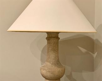 Item 3:  (2) Heavy Lamps 6" x 30.5" Tall -(One lamp has no lampshade): $150 for pair