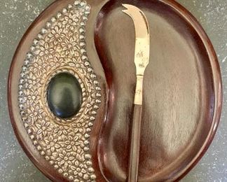 Wood Tray with Knife: $22