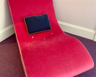 Item 83:  Pink Chaise Lounge Chair, 33" x 59", (tufted button in need of repair): $495