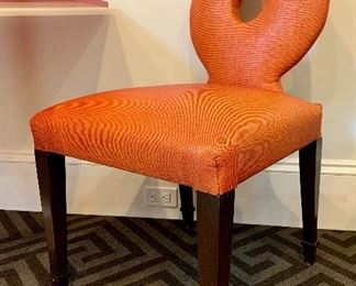 Item 101:  (2) Orange Chairs 17.5" x 19.5" x 34.5": $250 for pair