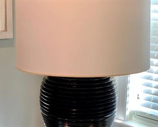 Item 122:  Large Black Ceramic Lamp - 29.5": $265