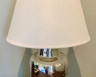 Item 121:  (2) Modernist Chrome  Lamps - 27": $185 for pair