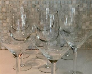 (5) Wine Glasses & (3) Martini Glasses: $18