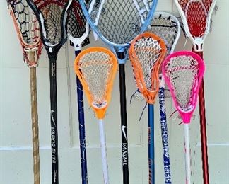 Lot of Assorted Lacrosse Sticks - start a neighborhood team!: $95