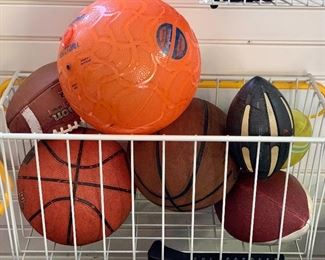 Lot of Assorted Basketballs & Footballs: $20